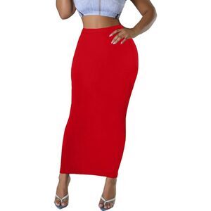 Long Pencil Skirt - High Waisted Y2K Bodycon Tight Maxi Skirt, XS, 3H-209B003